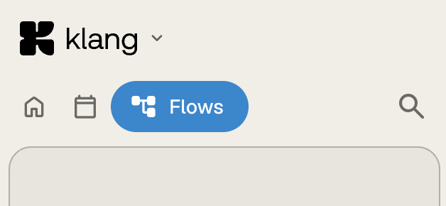The Flows pill in the top navigation bar