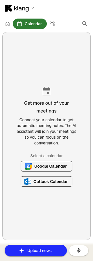 Kalenderfliken i sidofältet med Google- och Outlook-alternativ