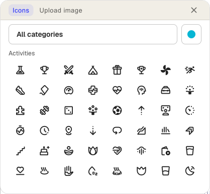 The icon and color chooser dialog